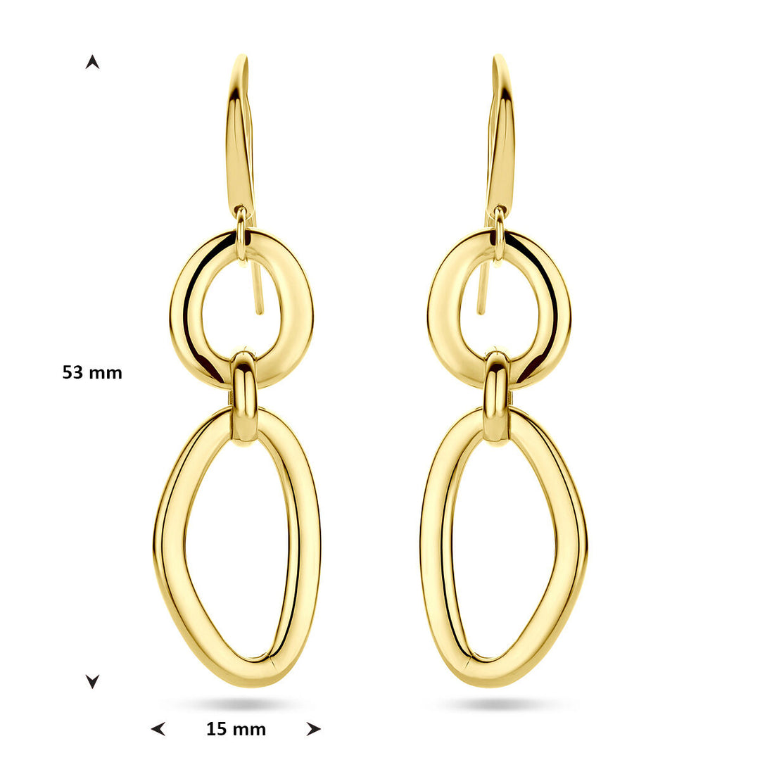 14k Geelgouden oorhangers – elegant lang ontwerp