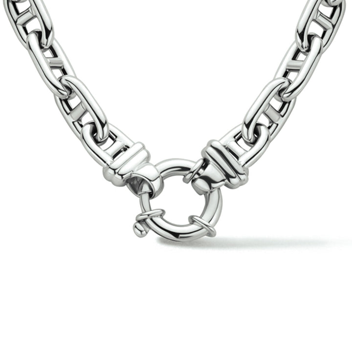 marine necklace 7.6 mm 45 cm with large spring clasp silver rhodium plated