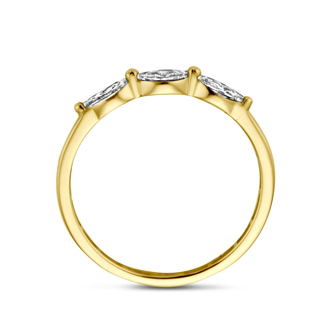 ring zirconia 14K yellow gold