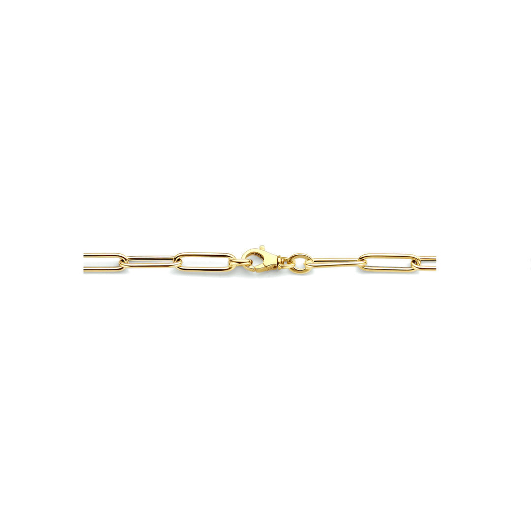 Halskette Büroklammer Rundrohr 4,5 mm 42 cm 14K Gelbgold