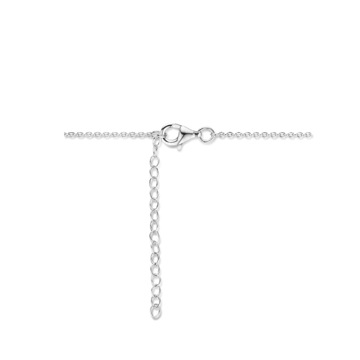 Silver necklace ladies heart and infinity rhodium plated