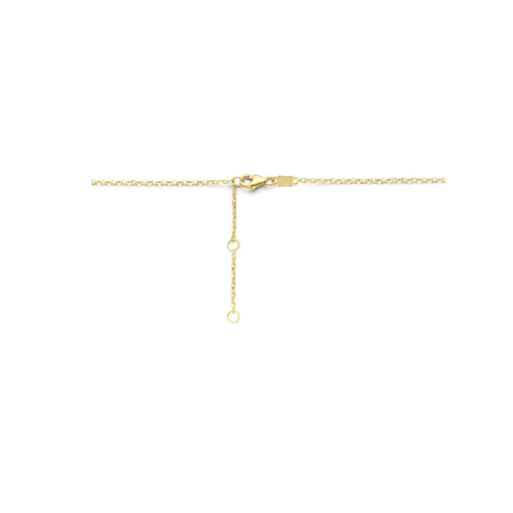 Gold ladies necklace 4-leaf clover mother of pearl 14K