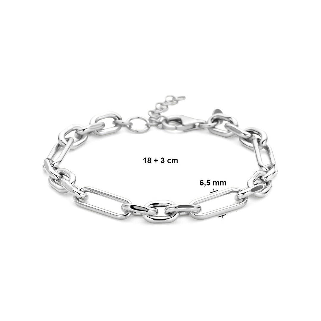 Silver bracelet ladies anchor rhodium plated