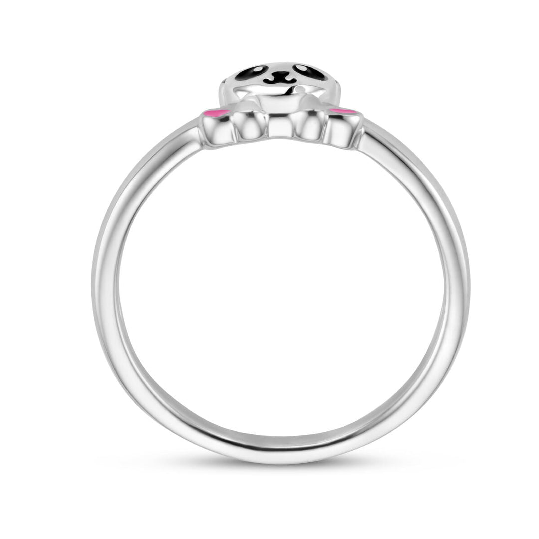 ring panda silver rhodium plated