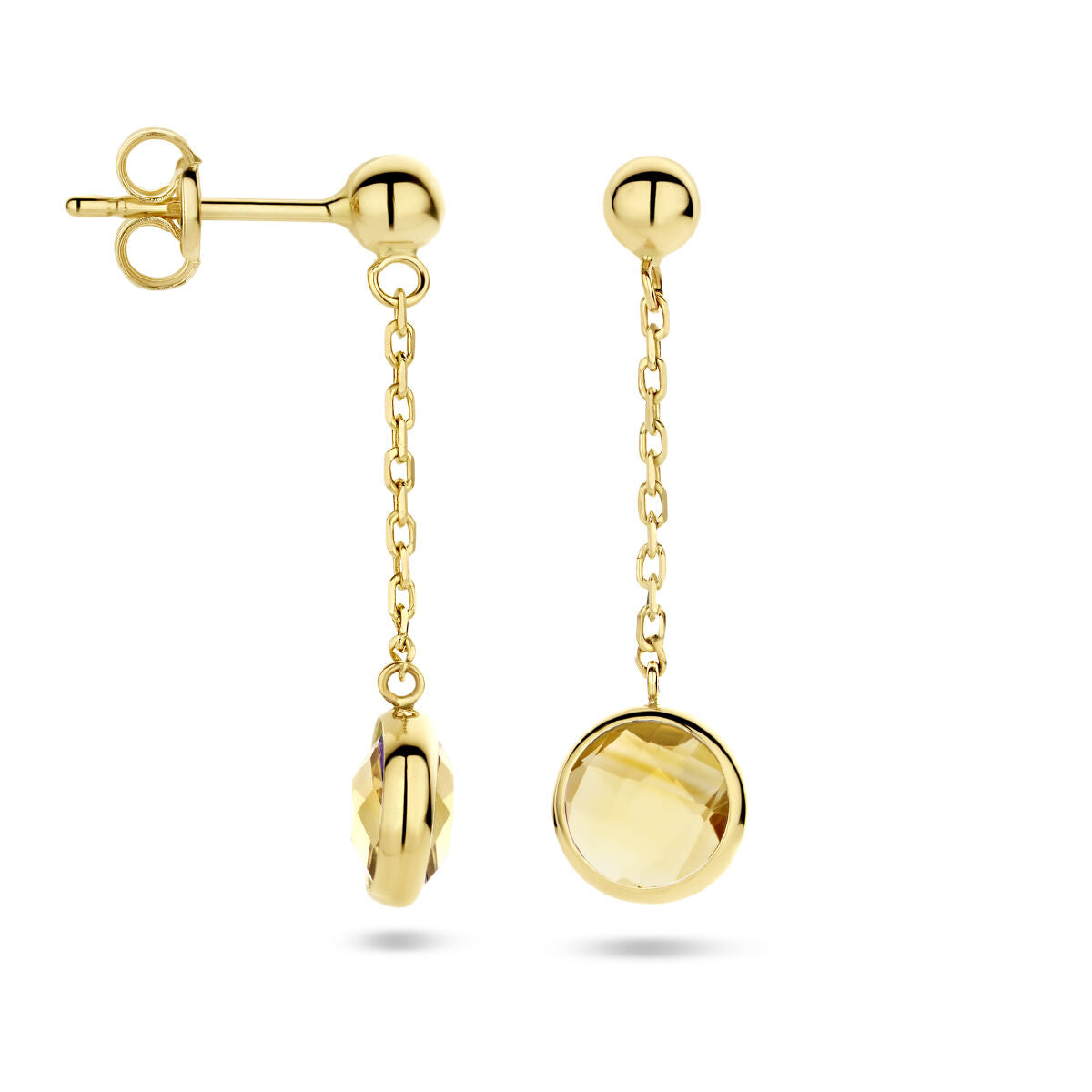 oorhangers citrien 14K geelgoud