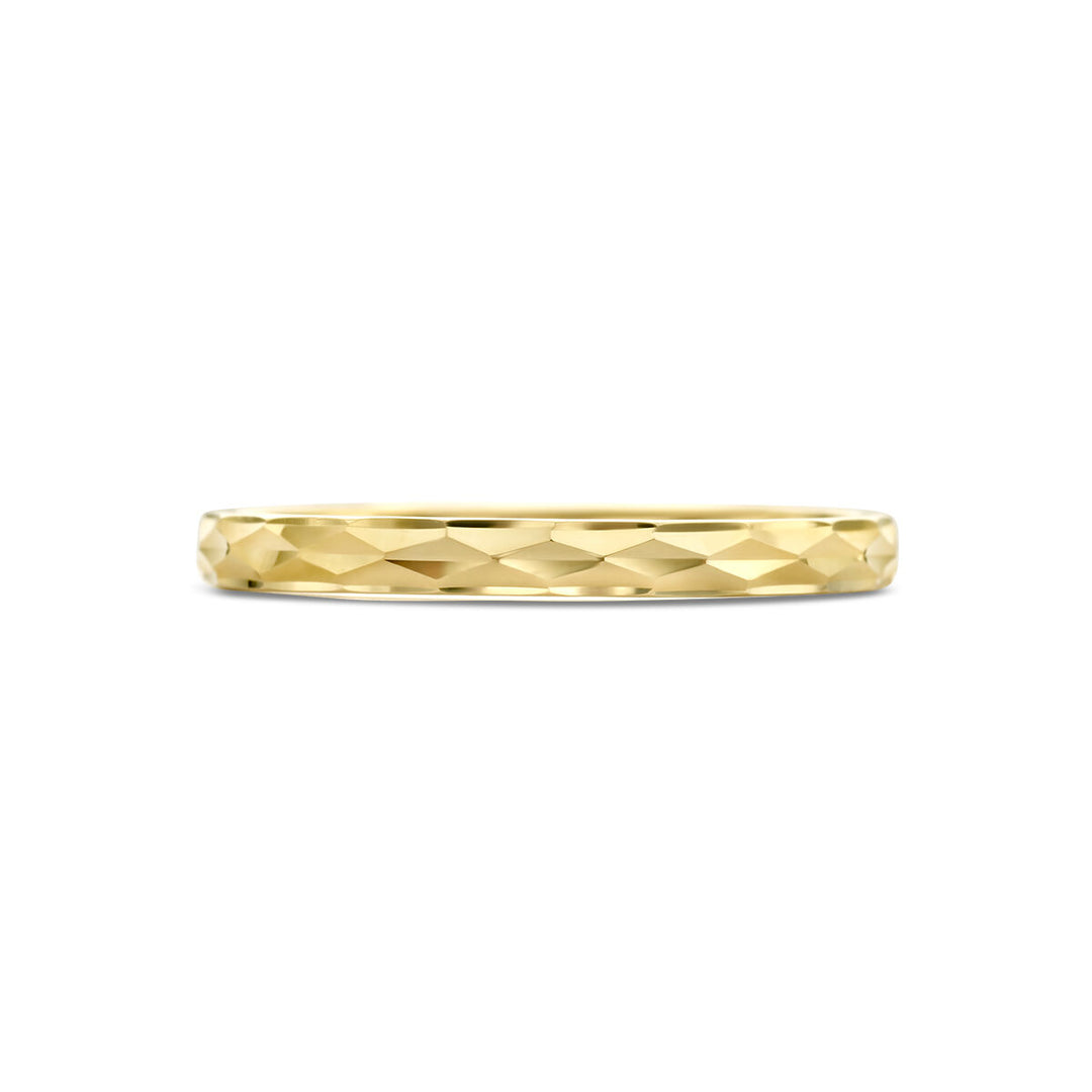 ring diamond-plated 14K yellow gold