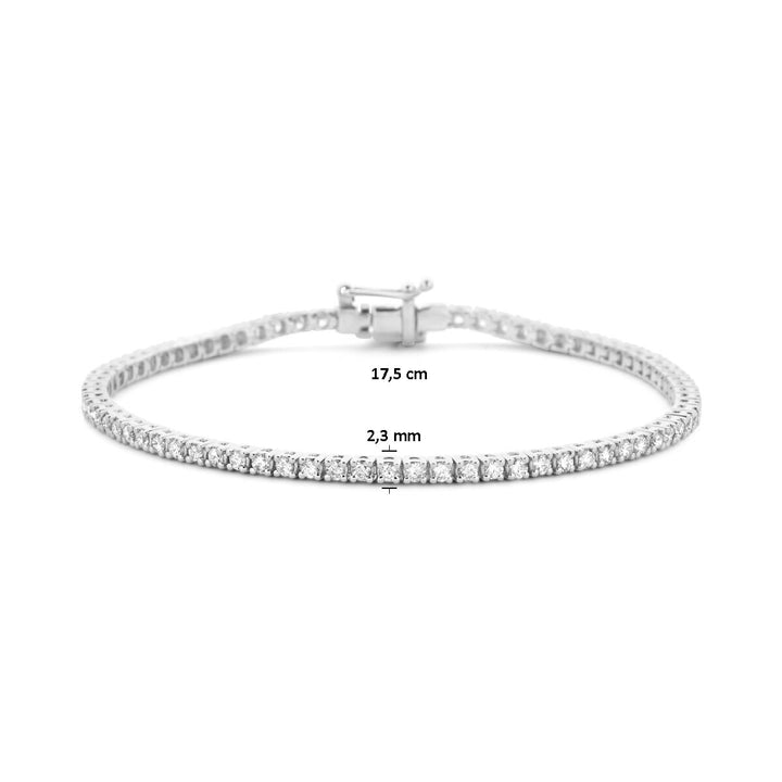 tennis bracelet lab grown diamond 2.00ct g si 2.3 mm 17.5 cm 14K white gold