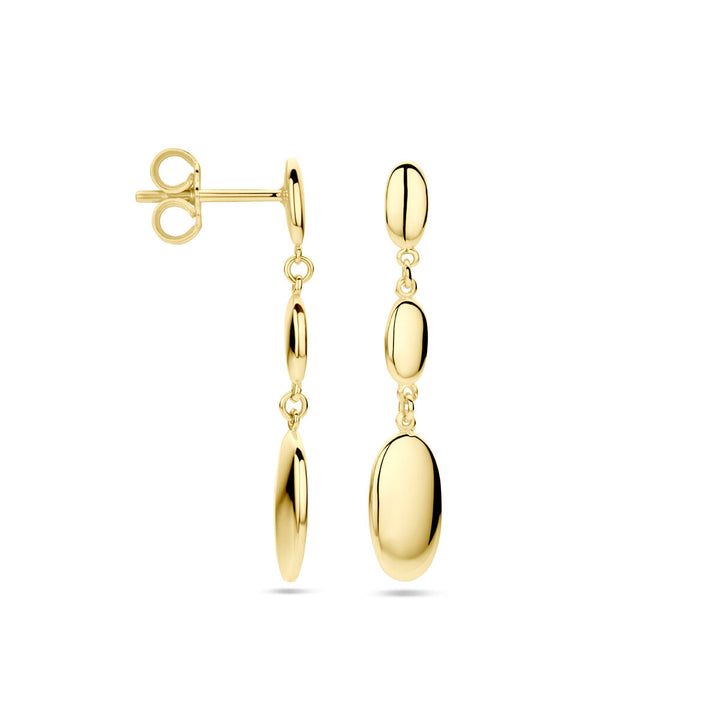 oval earrings in 14K yellow gold