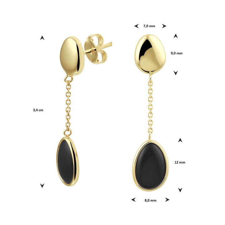 earrings onyx 14K yellow gold