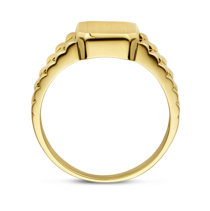 engraving ring matted 14K yellow gold