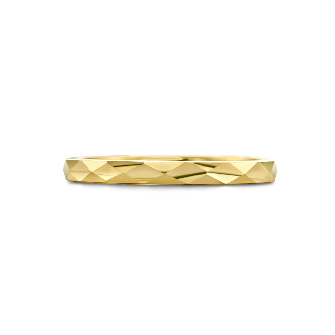 ring diamond-plated 14K yellow gold