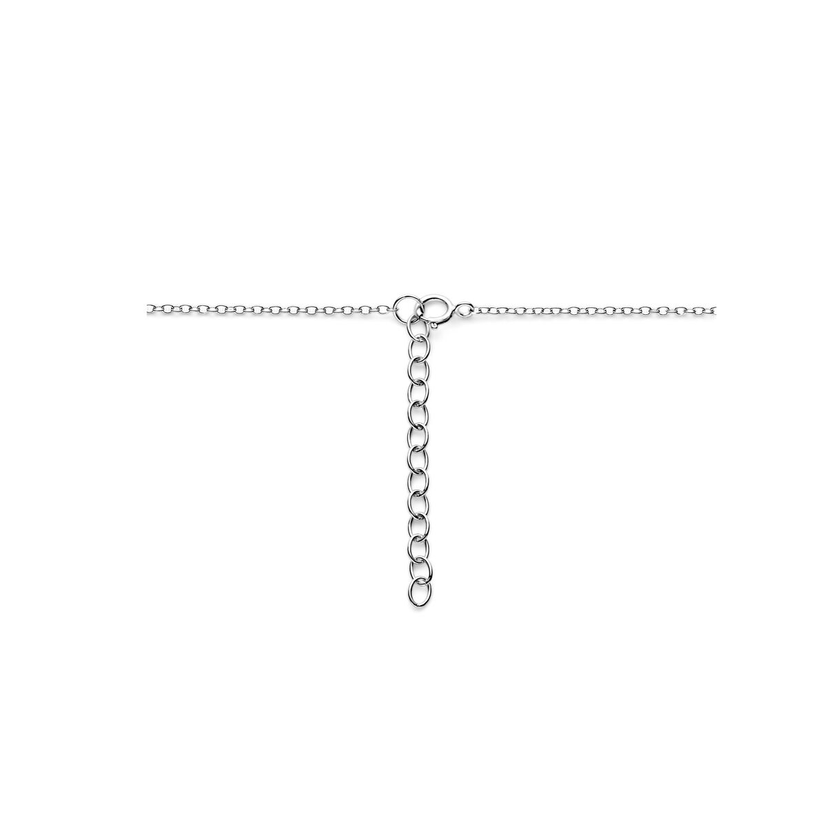 Silver necklace ladies infinity zirconia rhodium plated