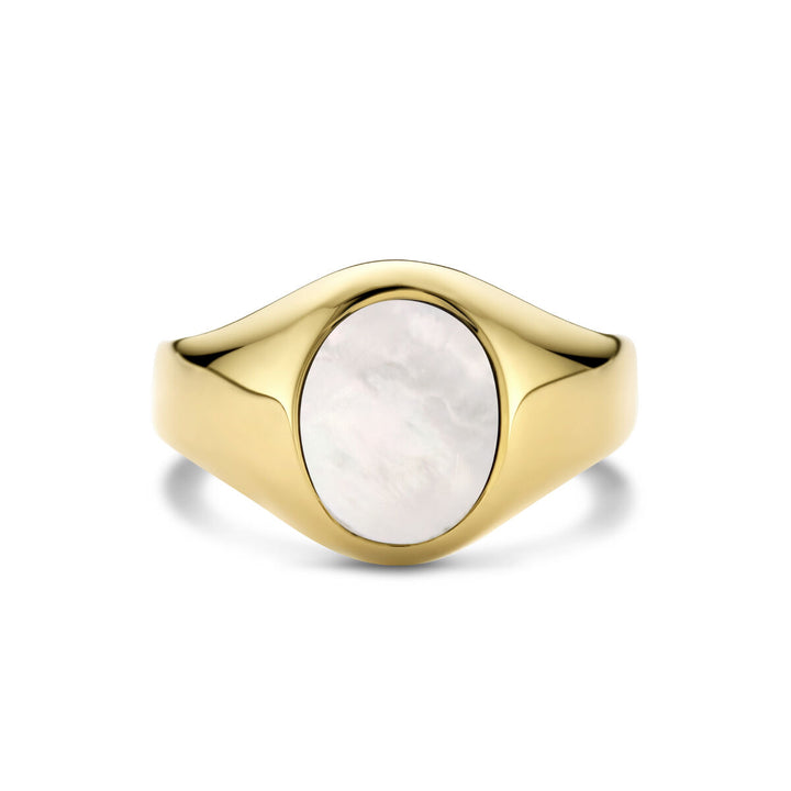 signet ring mother of pearl 14K yellow gold