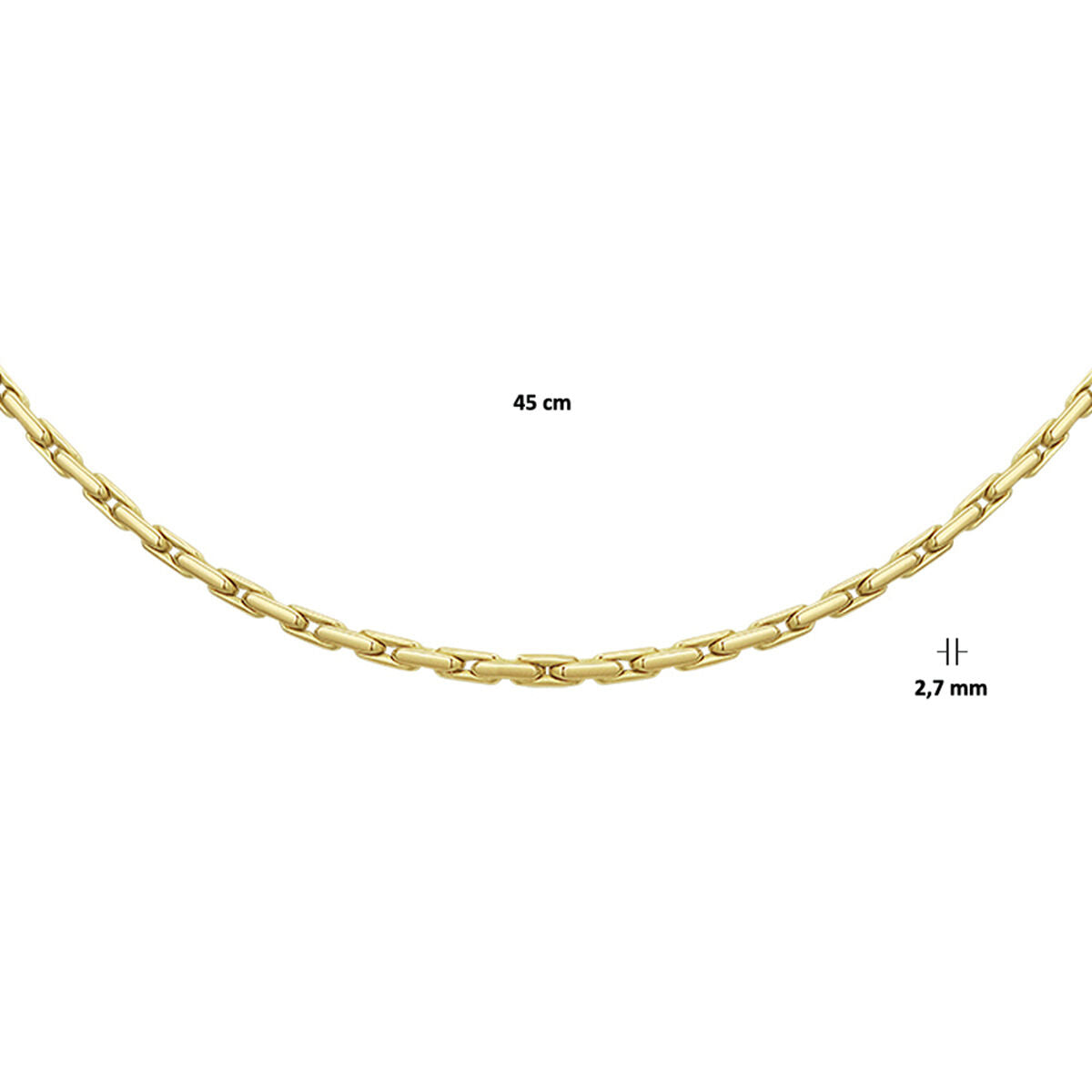 necklace cardano 2.7 mm 45 cm 14K yellow gold