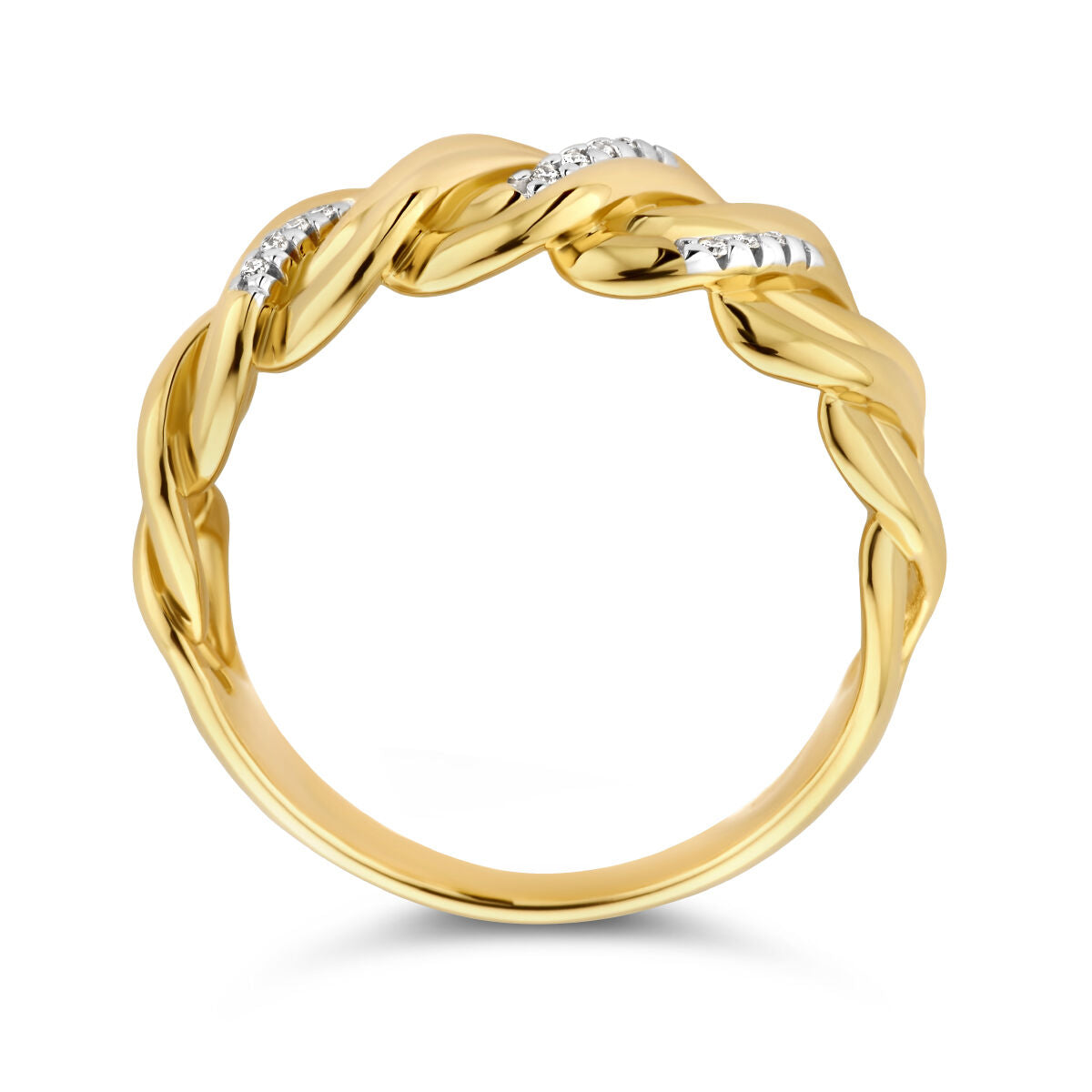 ring diamant 0.04ct h si 14K geelgoud