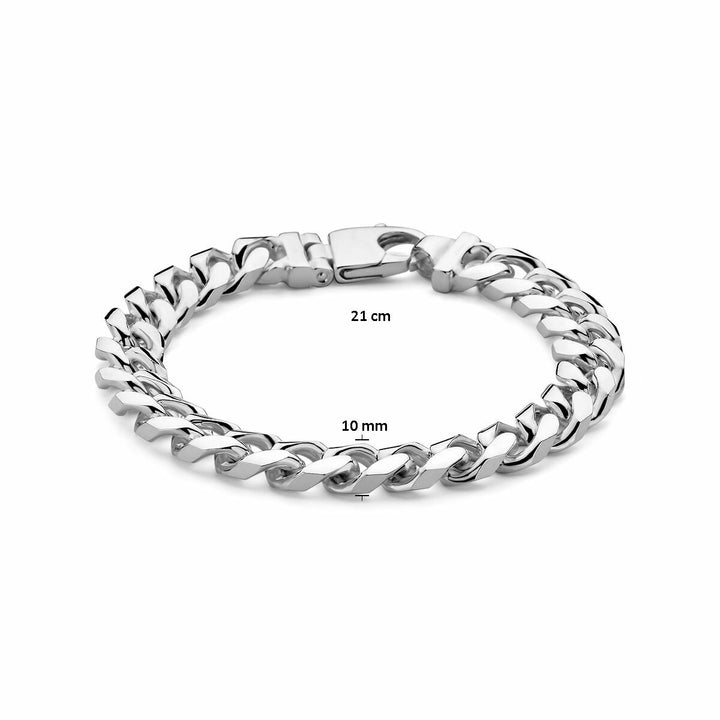 Silver bracelet men's gourmette 10 mm