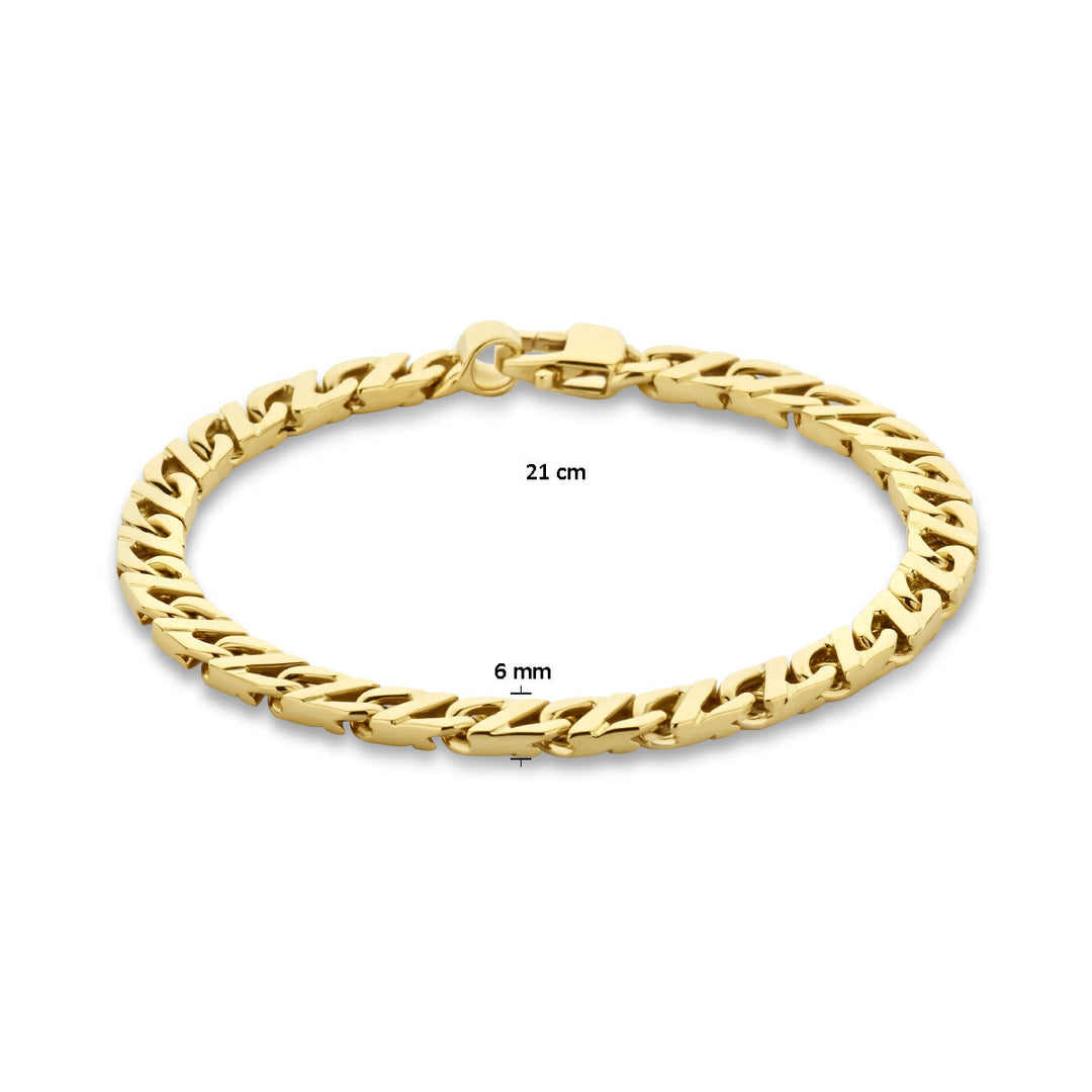 gold bracelet men 6.0 mm solid 14K