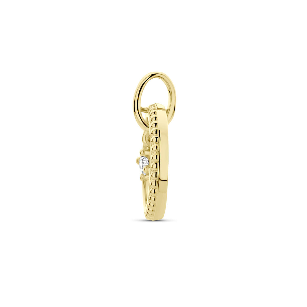 hanger cirkel diamant 0.06ct h si 14K geelgoud