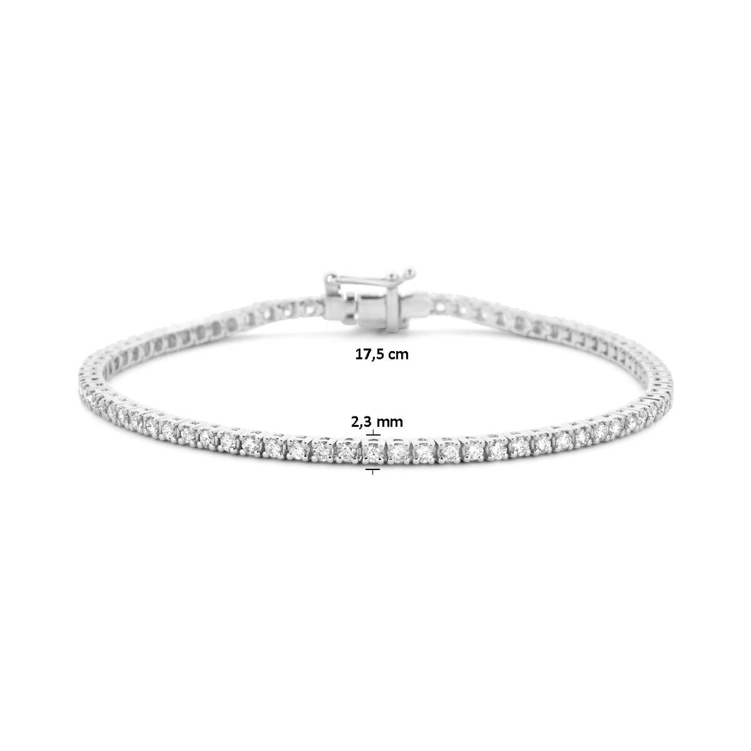 tennis bracelet diamond 2.00ct h si 2.3 mm 17.5 cm 14K white gold