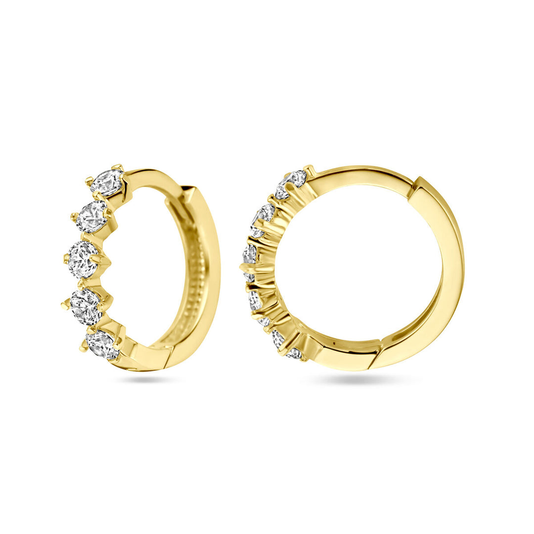 drop earrings zirconia 14K yellow gold