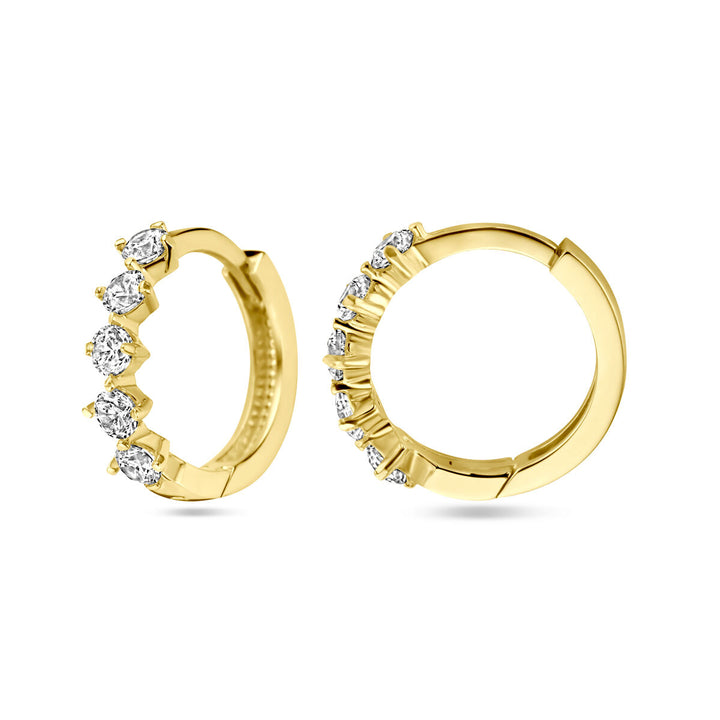 drop earrings zirconia 14K yellow gold