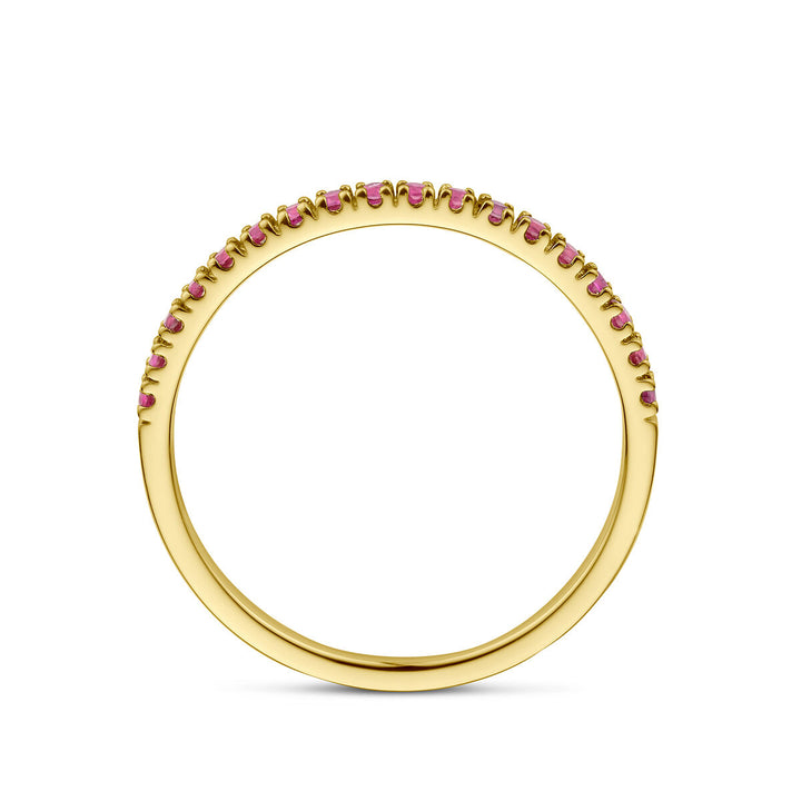 ring with birthstone ruby ​​July 14K yellow gold