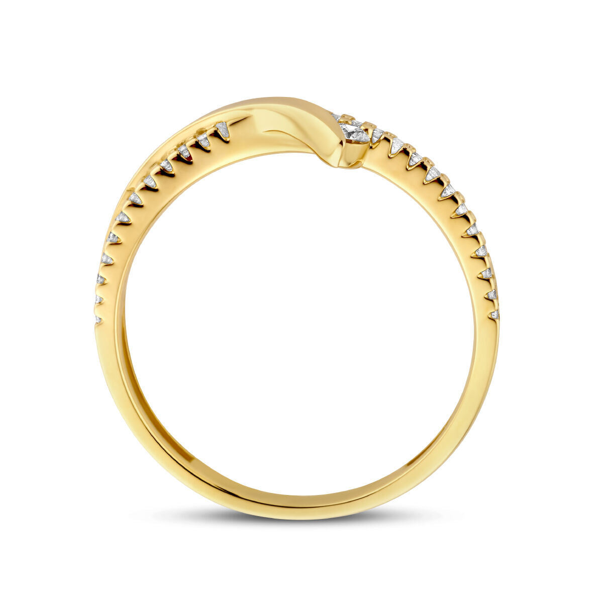 ring diamant 0.13ct h si 14K geelgoud