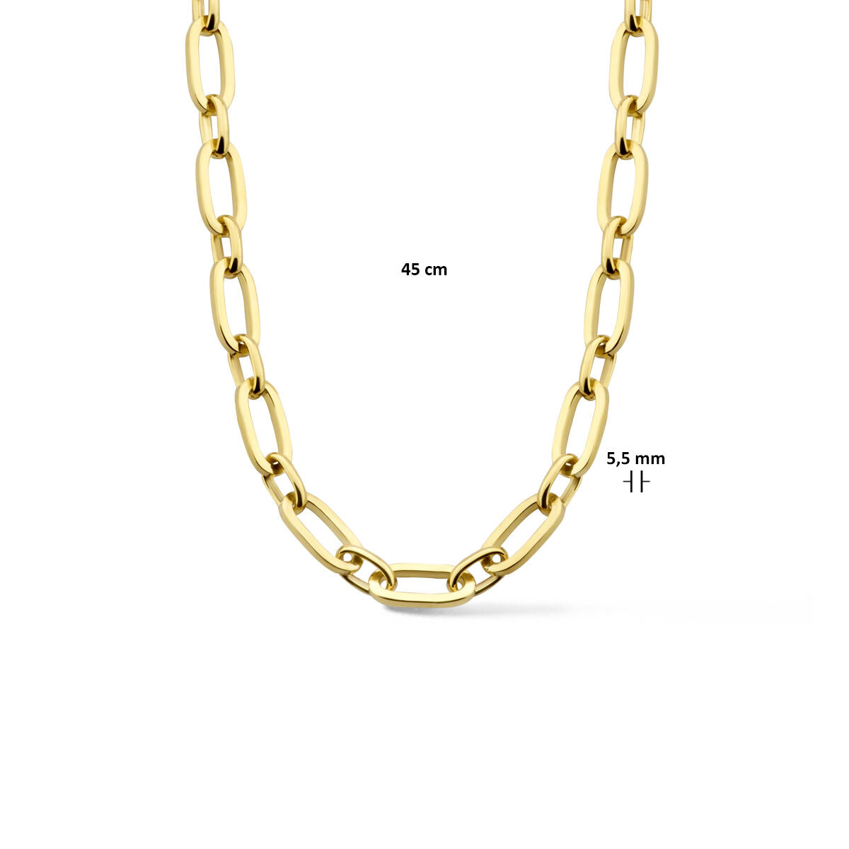 necklace anchor 5.5 mm 45 cm Zilgold (yellow gold with silver core)