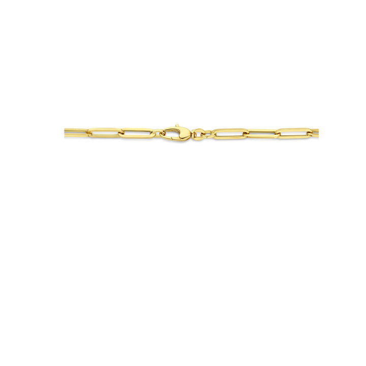 Halskette Büroklammer Vierkantrohr 4,5 mm 45 cm 14K Gelbgold