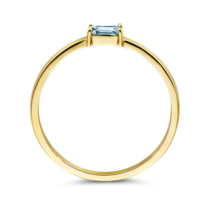 ring with birthstone topaz December 14K yellow gold