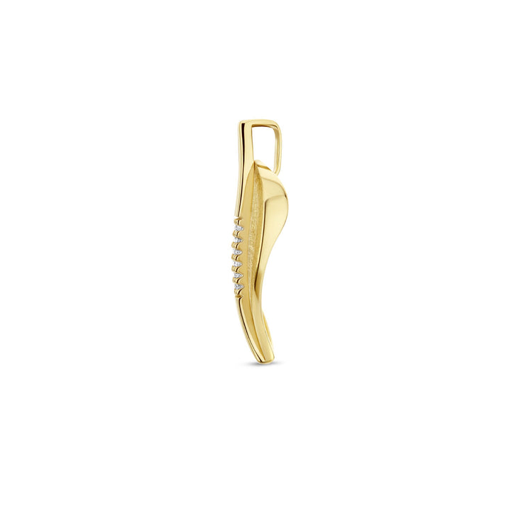 pendant leaf scratched diamond 0.03ct h si 14K yellow gold