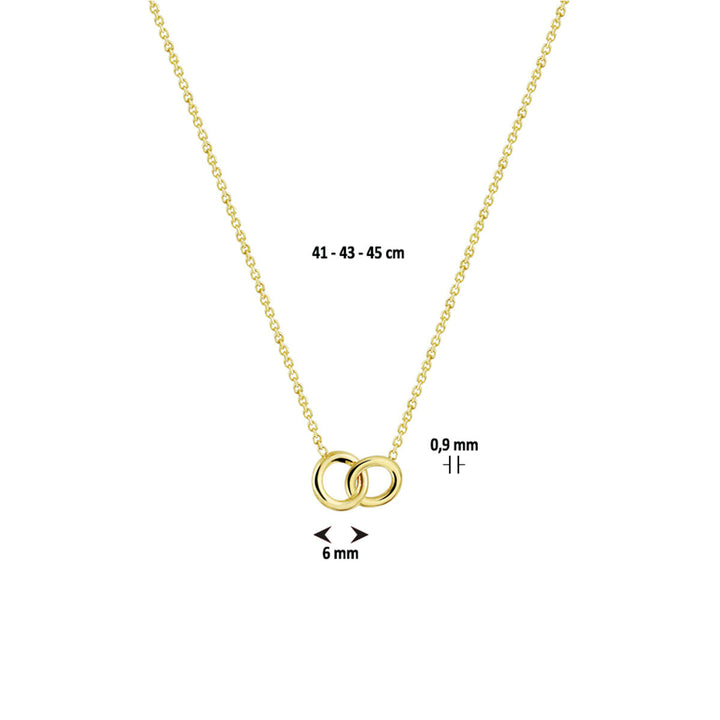 necklace circles 42 - 43 - 45 cm 14K yellow gold