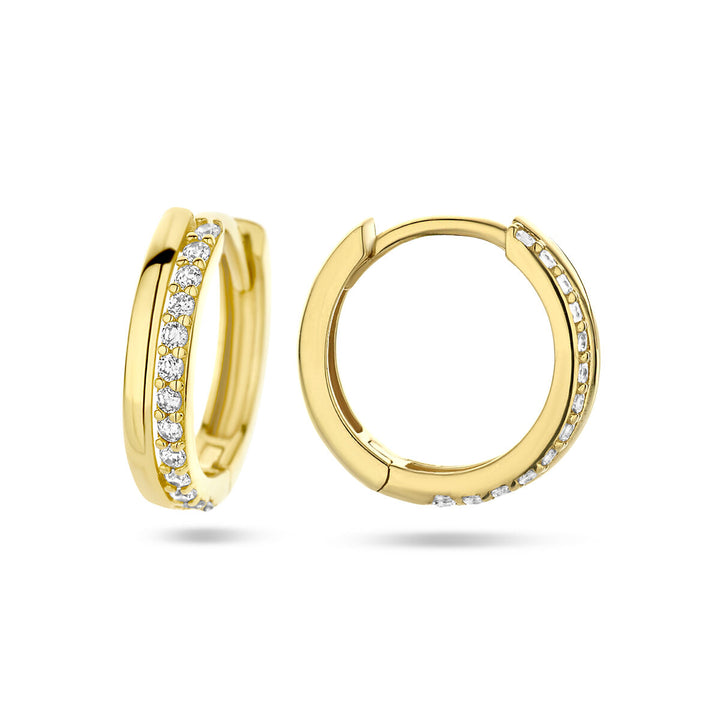 drop earrings zirconia 14K yellow gold