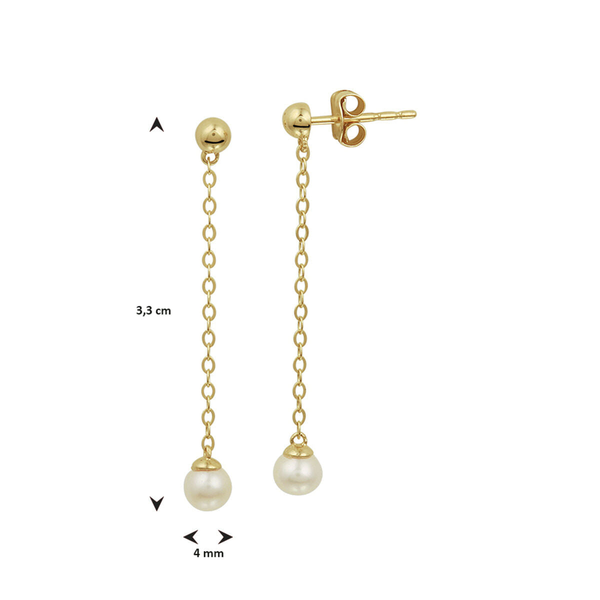 pearl earrings 14K yellow gold