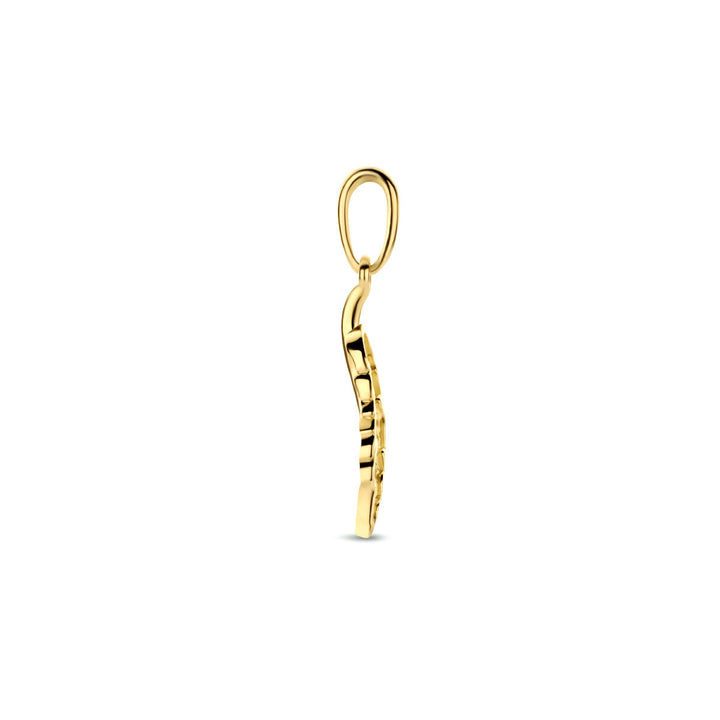 pendant feather 14K yellow gold