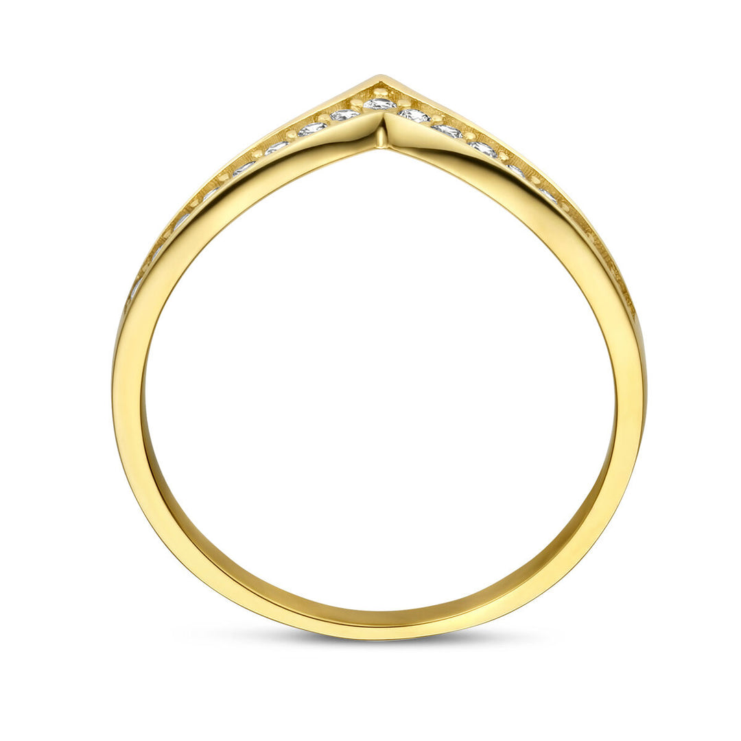 Ring mit Zirkonia 14K Gelbgold