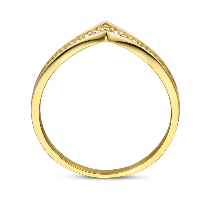 ring with zirconia 14K yellow gold