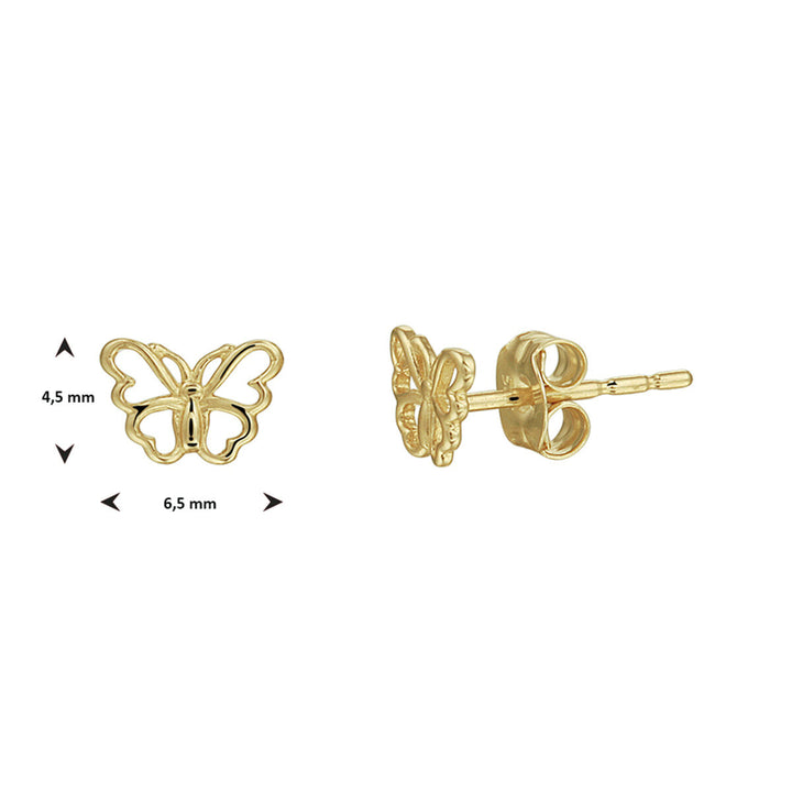 butterfly ear studs 14K yellow gold