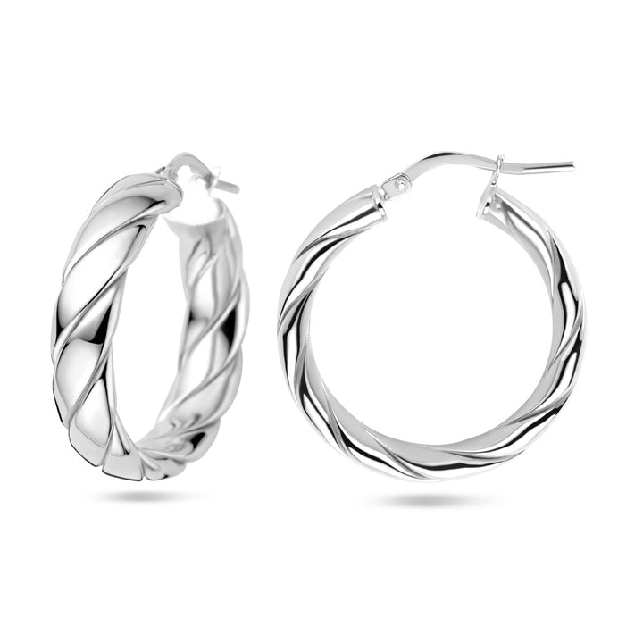 oorringen gedraaid zilver gerhodineerd