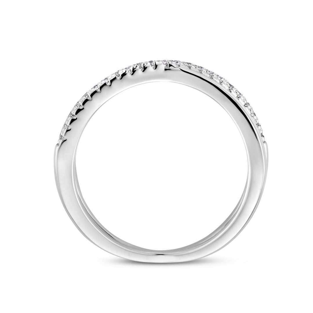 ring zirconia silver rhodium plated