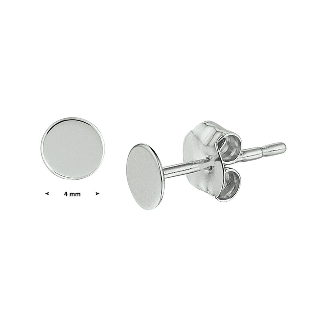 ear studs round 14K white gold