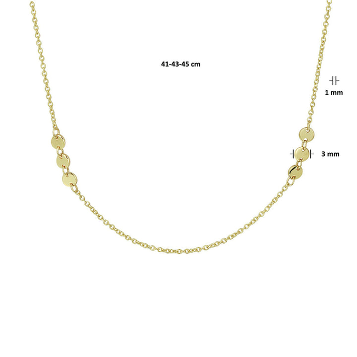 Halskette Kreise 41 - 43 - 45 cm 14K Gelbgold