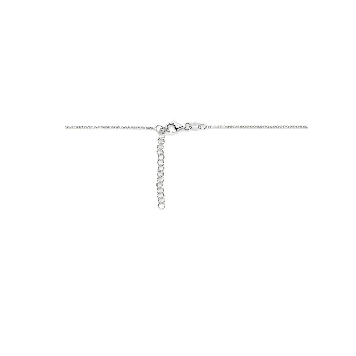 collier hartjes 41 + 4 cm zilver gerhodineerd