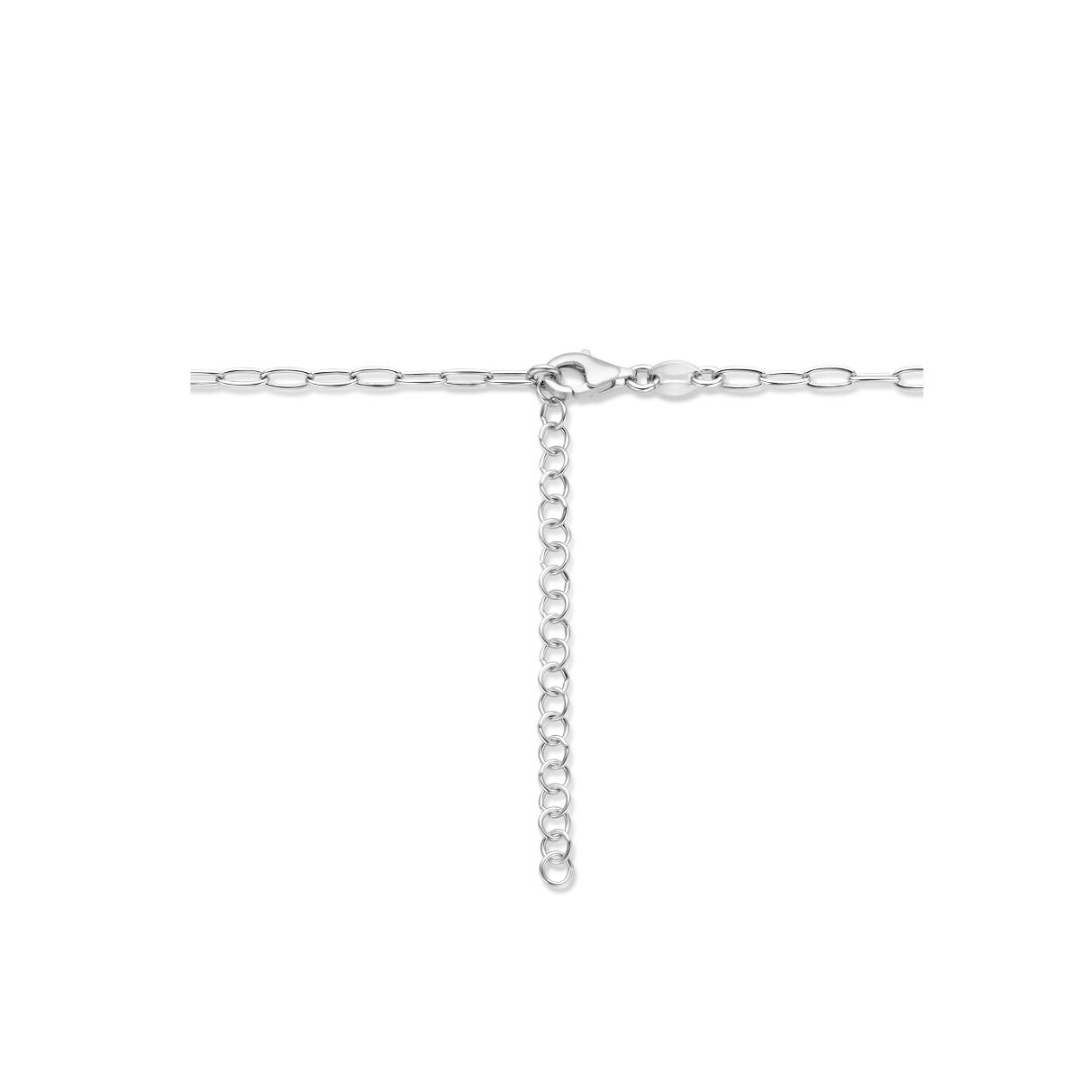 necklace clover 40 + 5 cm silver rhodium plated
