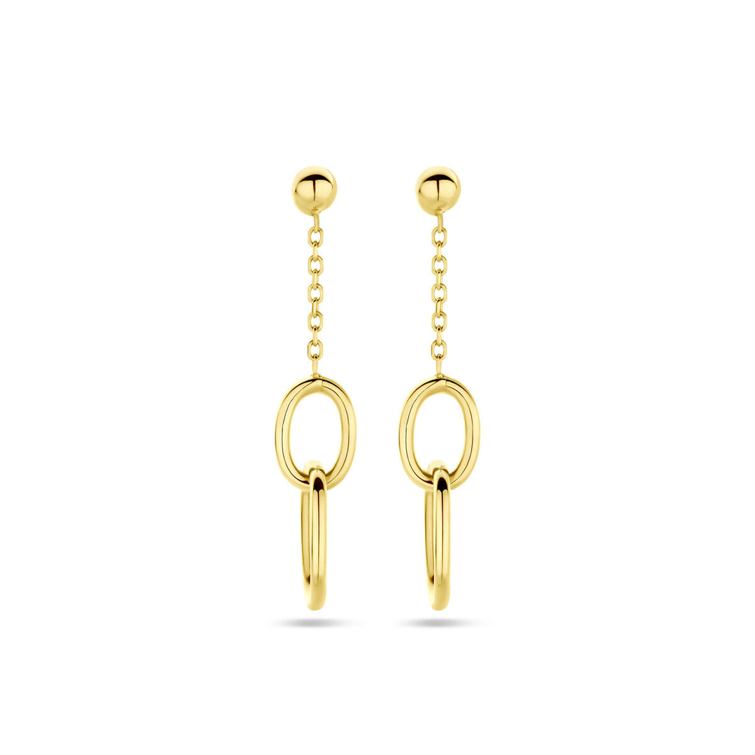 link earrings in 14K yellow gold