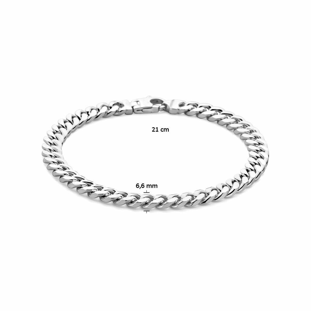 Silver bracelet men's gourmette 6.6 mm