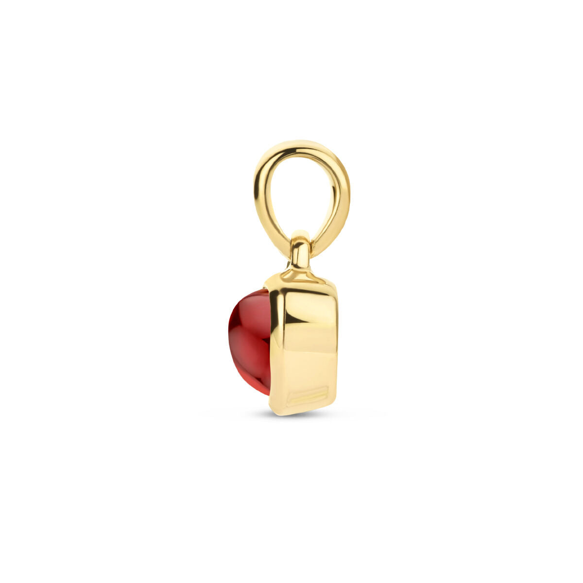pendant heart garnet 14K yellow gold