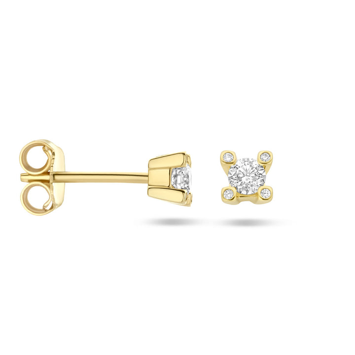 ear studs diamond 0.22ct (2x 0.11ct) h si 14K yellow gold