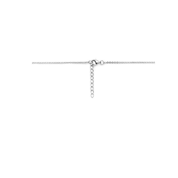 Halskette Herzen Zirkonia 42 + 3 cm Silber rhodiniert
