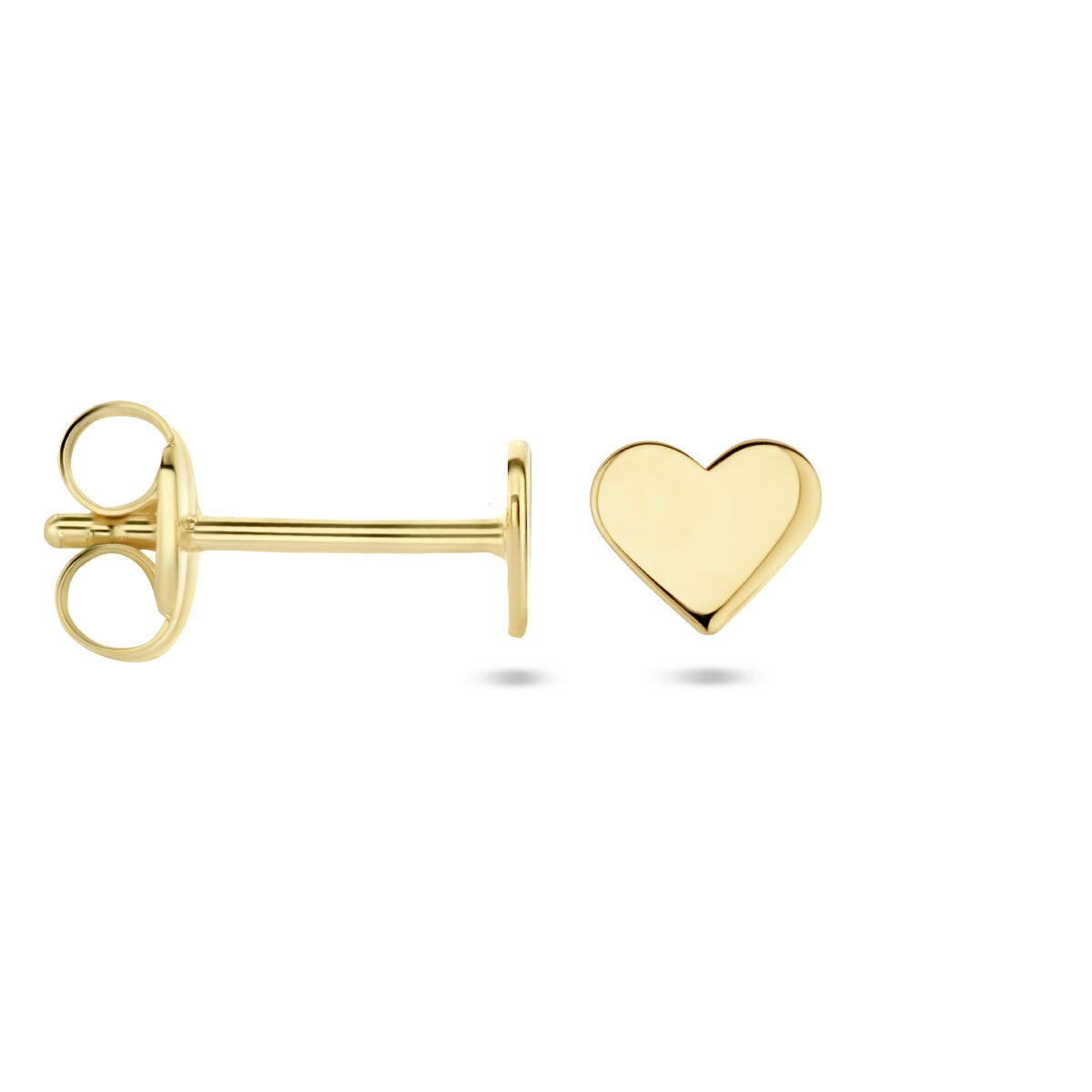 oorknoppen hart 14K geelgoud